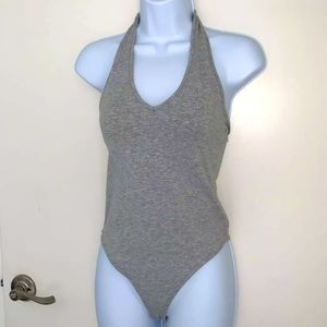 NWT Halter Bodysuit Gray Small